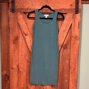 Motherhood Maternity Teal and Black Striped Top